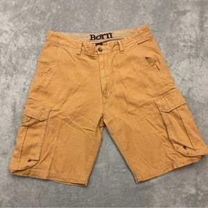 Born Cargo Shorts Men Size 32 Brown Cotton Utility Short